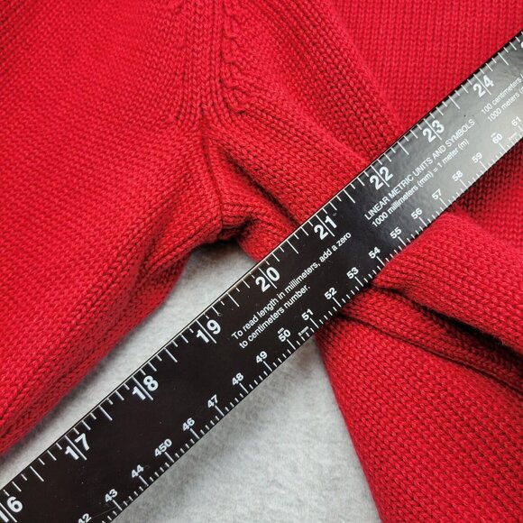 LL Bean Sweater Mens Size XL Double L Quarter Zip Red Knit 1/4 Zip Cotto… - Picture 10 of 10